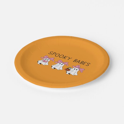 Spooky babes cute ghost papieren bordje (Gekanteld)