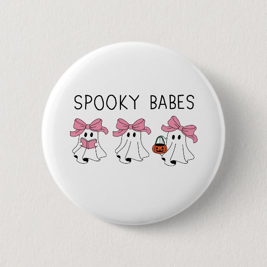 Spooky babes cute ghost ronde button 5,7 cm (Voorkant)