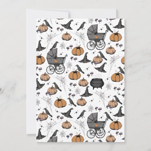 Spooky Baby brouwt gotisch Baby shower Kaart (Achterkant)