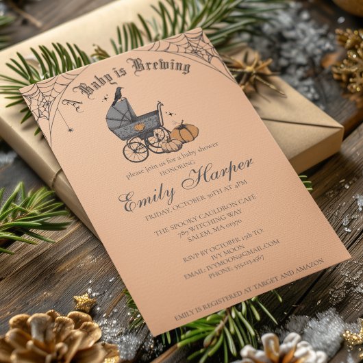 Spooky Baby brouwt gotisch Baby shower Kaart