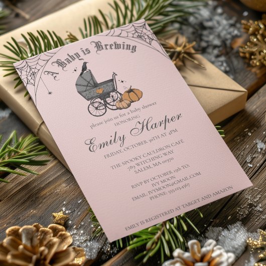 Spooky Baby brouwt gotisch Baby shower Kaart