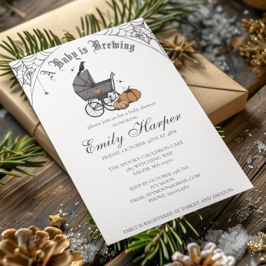 Spooky Baby brouwt gotisch Baby shower Kaart