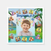 Spooky Baby Dino Kinder foto verjaardagsfeestje Servet (Voorkant)