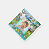 Spooky Baby Dino Kinder foto verjaardagsfeestje Servet (Hoek)