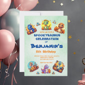 Spooky Baby Dinosaur Theme Kids Verjaardag Hallowe Kaart