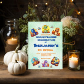 Spooky Baby Dinosaur Theme Kids Verjaardag Hallowe Kaart