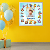 Spooky Baby Dinosaur Theme Kids Verjaardagsfeest Poster