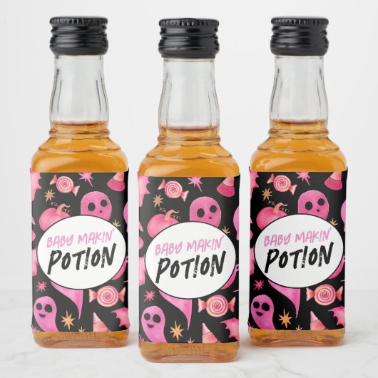 Spooky Baby Makin' Potion Halloween Baby shower Likeurfles Etiket (Flessen)