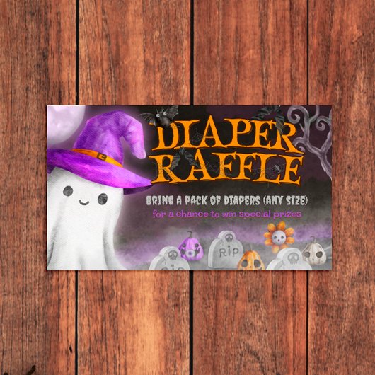 Spooky Baby shower Luier Raffle Informatiekaartje