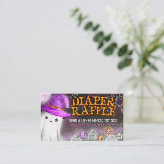 Spooky Baby shower Luier Raffle Informatiekaartje (Staand voorkant)