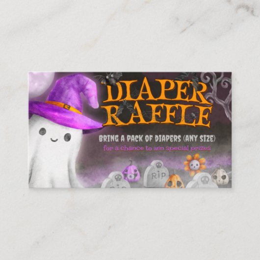 Spooky Baby shower Luier Raffle Informatiekaartje (Voorkant)