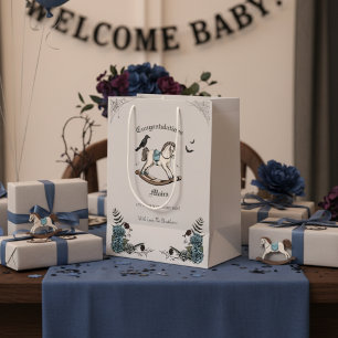 Spooky Baby shower Rocking Horse Grey Medium Cadeauzakje