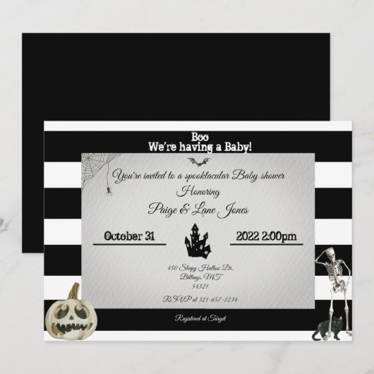 Spooky baby shower Uitnodiging (Voorkant / Achterkant)
