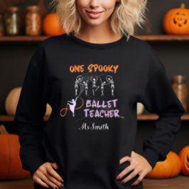 Spooky Ballet Leraar Halloween Skelet zwart T-shirt