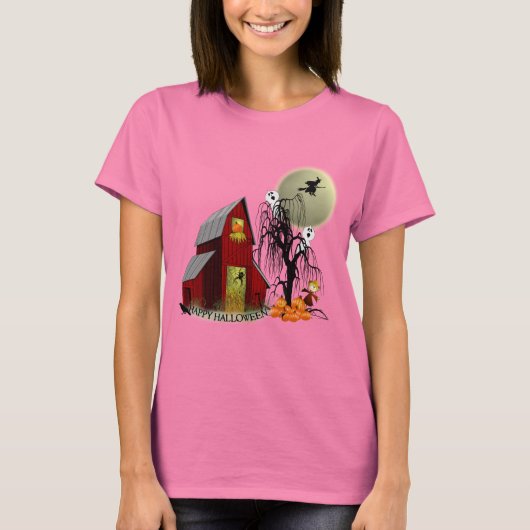 Spooky Barn Halloween Shirt (Voorkant)