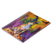 Spooky Basenji Halloween heks en pompoen Notitieboek (Linkerzijde)