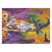 Spooky Basenji Halloween heks en pompoen Tafelkleed (Voorkant (Horizontaal))