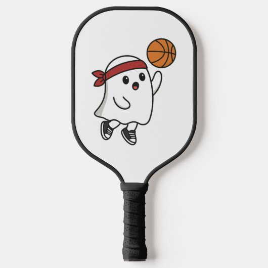 Spooky Basketball Ghost Pickleball Paddle (Voorkant)