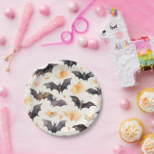 Spooky Bat Autumn verlaat Halloween Papieren Bordje (Feest)