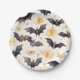 Spooky Bat Autumn verlaat Halloween Papieren Bordje