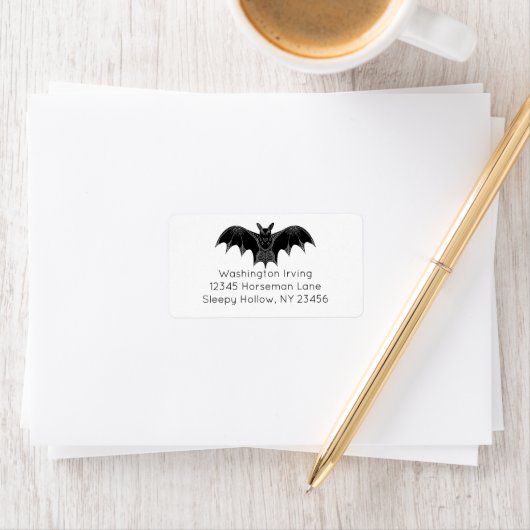 Spooky Bat Halloween-adres Etiket (Insitu)