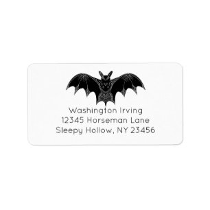 Spooky Bat Halloween-adres Etiket