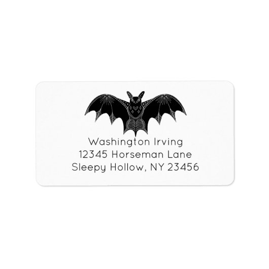 Spooky Bat Halloween-adres Etiket (Voorkant)