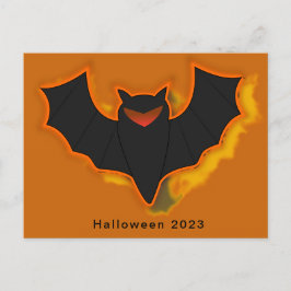 Spooky Bat Halloween Briefkaart - Oranje thema