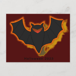 Spooky Bat Halloween Briefkaart - Rood thema