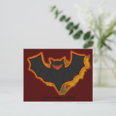 Spooky Bat Halloween Briefkaart - Rood thema (Staand voorkant)