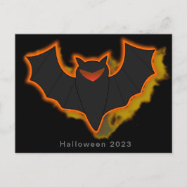 Spooky Bat Halloween Briefkaart - Zwart Thema