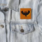Spooky Bat Halloween Button | Oranje thema (In situ)