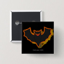 Spooky Bat Halloween Button | Zwart thema