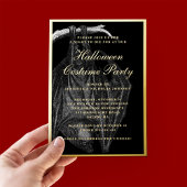Spooky Bat Halloween Costume Party Gold Folie Uitnodiging