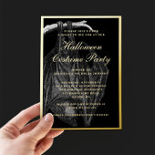 Spooky Bat Halloween Costume Party Gold Folie Uitnodiging