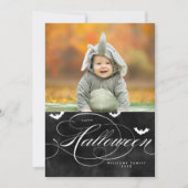 Spooky Bat Halloween-fotokaarten Kaart (Voorkant)