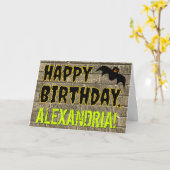 Spooky Bat Halloween geïnspireerd "HAPPY BIRTHDAY" Kaart (Gele Bloem)