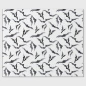 Spooky Bat Halloween Gift Wrapping Paper Cadeaupapier (Vlak)