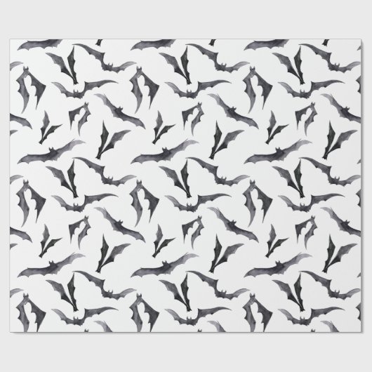 Spooky Bat Halloween Gift Wrapping Paper Cadeaupapier (Vlak)