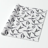Spooky Bat Halloween Gift Wrapping Paper Cadeaupapier (Uitgerold)