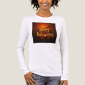 Spooky Bat Halloween Greeting Design Tri-Blend Shirt (Voorkant volledig)