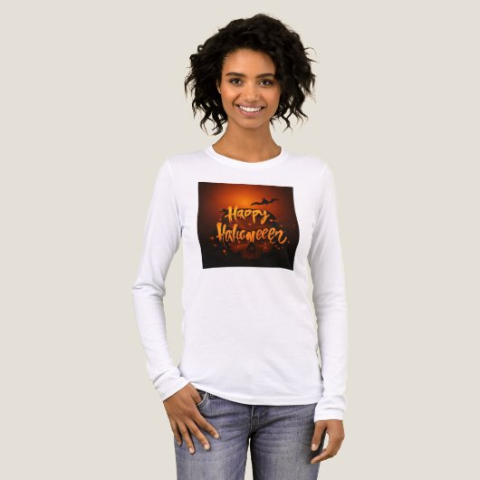Spooky Bat Halloween Greeting Design Tri-Blend Shirt (Voorkant)