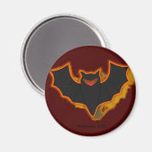 Spooky Bat Halloween Magnet | Rood thema (Voorkant / Achterkant)