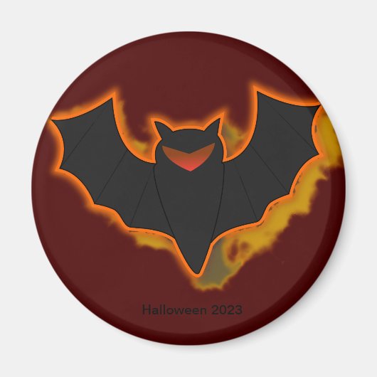 Spooky Bat Halloween Magnet | Rood thema (Voorkant)