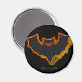 Spooky Bat Halloween Magnet | Zwart thema (Voorkant / Achterkant)