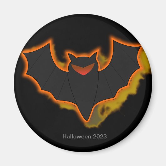 Spooky Bat Halloween Magnet | Zwart thema (Voorkant)