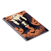 Spooky Bat Halloween Notitieboek – Gothic Volle Ma (Rechterzijde)