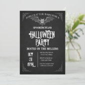 Spooky Bat Halloween Party Invitation Bedankkaart (Staand voorkant)