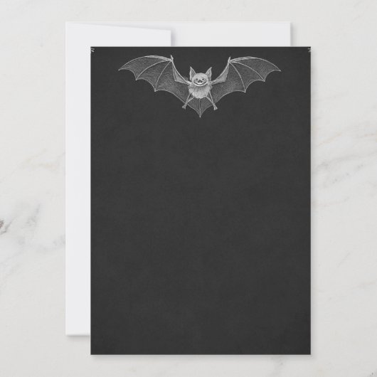 Spooky Bat Halloween Party Invitation Bedankkaart (Achterkant)
