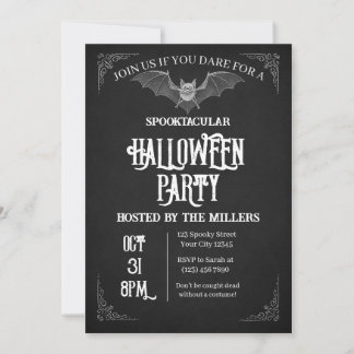 Spooky Bat Halloween Party Invitation Bedankkaart